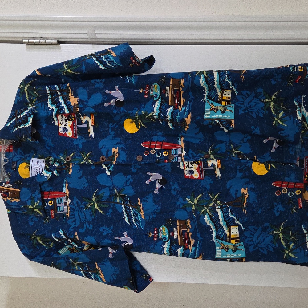 David Carey Originals, Island Bowl Beach Lanes Hawaiian Shirt!
